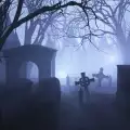 Why green glow in the cemetery? Total mystery!