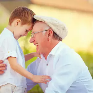 Grandpa and kid