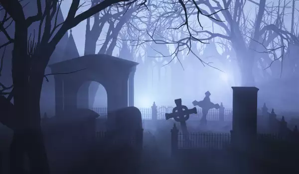 Why green glow in the cemetery? Total mystery!